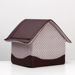 Домик для животных «Звёздочки», 34×32×37 см, коричневый
