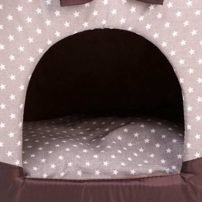 Домик для животных «Звёздочки», 34×32×37 см, коричневый