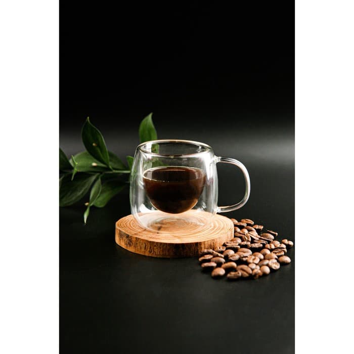 Кружка с двойными стенками Magistro «Дуо», 80 мл, 9×7×6.3 см, стекло, прозрачная