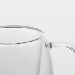 Кружка с двойными стенками Magistro «Дуо», 80 мл, 9×7×6.3 см, стекло, прозрачная