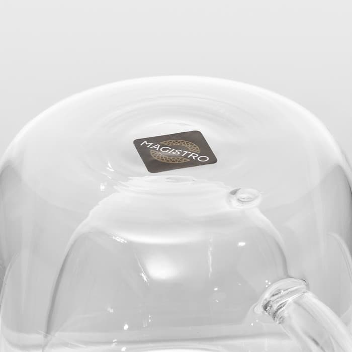 Кружка с двойными стенками Magistro «Дуо», 80 мл, 9×7×6.3 см, стекло, прозрачная