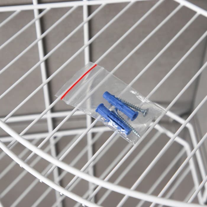 Полка для ванной угловая 3-ярусная, 23×23×58.5 см, белая