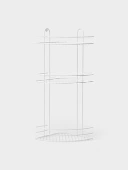 Полка для ванной угловая 3-ярусная, 23×23×58.5 см, белая