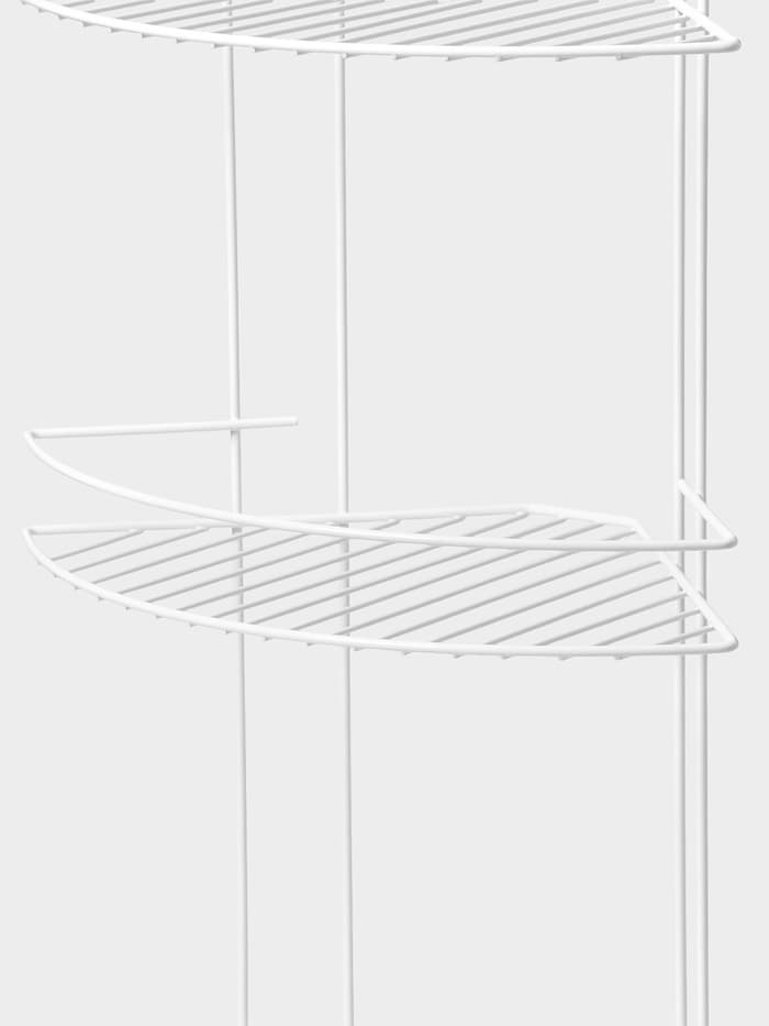 Полка для ванной угловая 3-ярусная, 23×23×58.5 см, белая