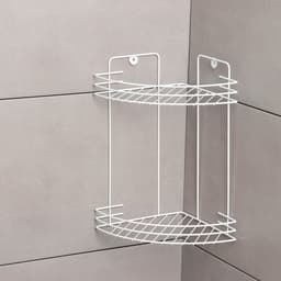 Полка для ванной угловая 2-х ярусная, 19×30 см, белая