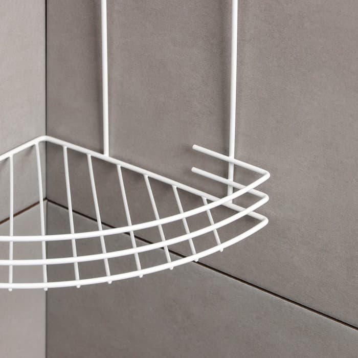 Полка для ванной угловая 2-х ярусная, 19×30 см, белая