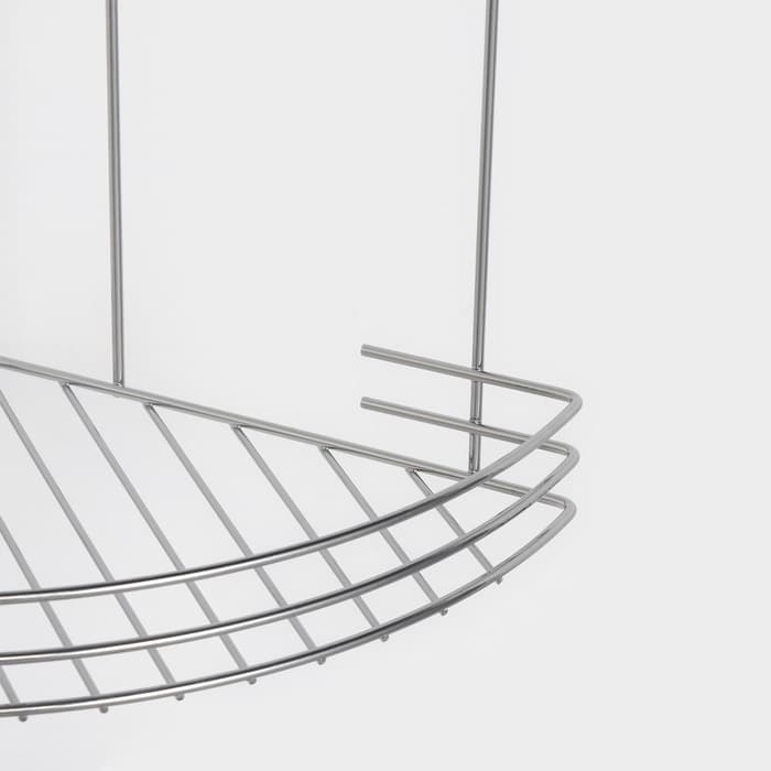 Полка для ванной угловая 2-х ярусная, 19×30 см, хром