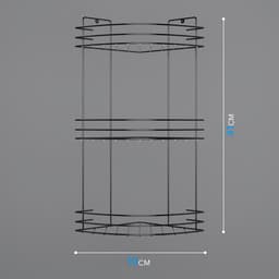 Полка для ванной угловая 3-ярусная, 19×19×45 см, хром