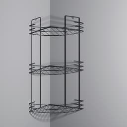 Полка для ванной угловая 3-ярусная, 19×19×45 см, хром