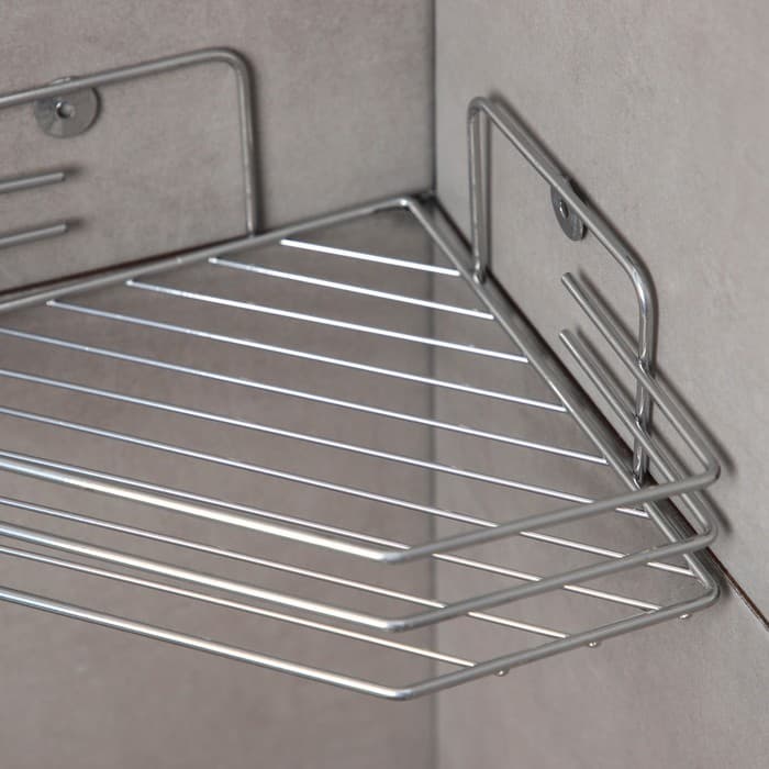 Полка для ванной угловая, 20.5×20.5×6.5 см, хром