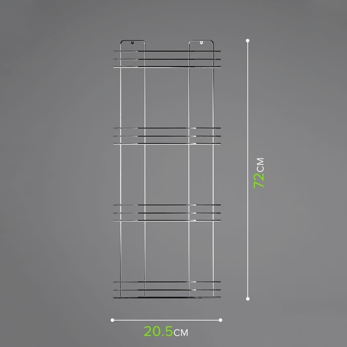 Полка для ванной угловая 4-х ярусная, 20.5×20.5×72 см, хром