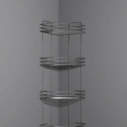 Полка для ванной угловая 4-х ярусная, 20.5×20.5×72 см, хром