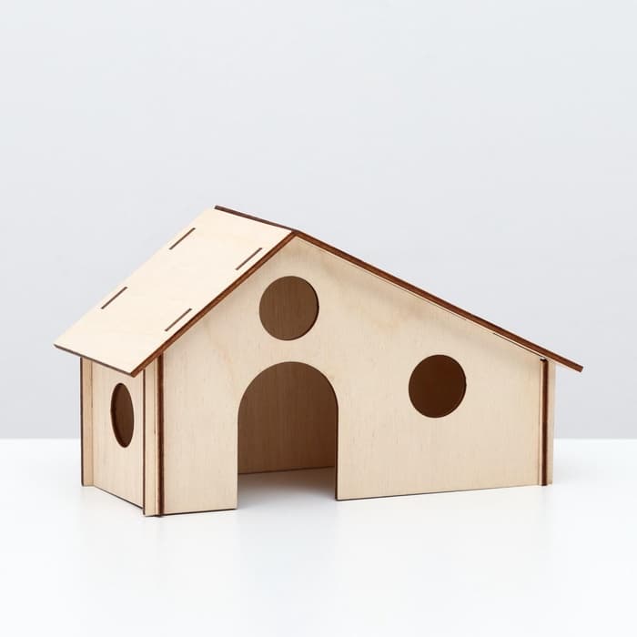 Домик для грызунов, 21.2×9.4×11.7 см, дерево