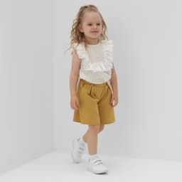 Шорты-бермуды для девочки MINAKU: Cotton collection, горчичные, рост 110 см