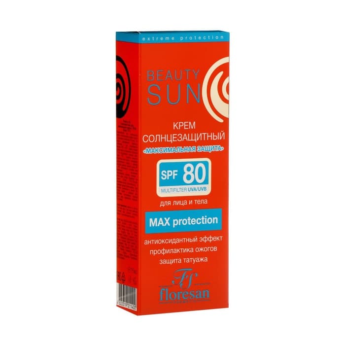 Солнцезащитный крем для лица и тела Floresan beauty sun «Максимальная защита» SPF 80, 75 мл