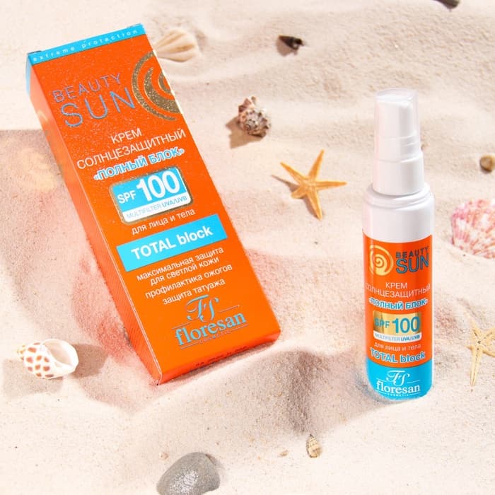 Солнцезащитный крем для лица и тела Floresan beauty sun «Полный блок» SPF 100, 75 мл