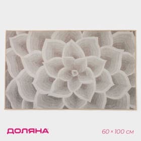 Коврик для дома Доляна «Фло», 60×100 см, серый