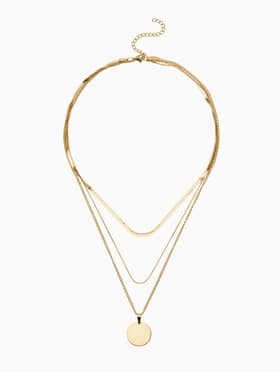 Кулон на цепочке «Цепь», классический диск, цвет золото, 50 см