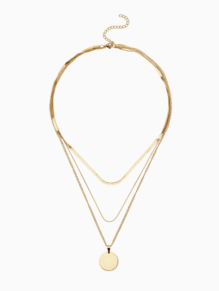 Кулон на цепочке «Цепь», классический диск, цвет золото, 50 см