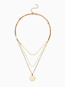 Кулон на цепочке «Цепь», классический диск, цвет золото, 50 см