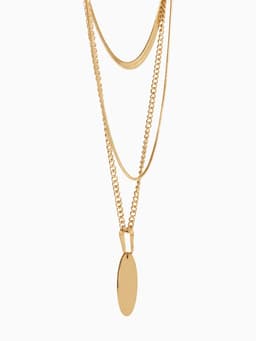 Кулон на цепочке «Цепь», классический диск, цвет золото, 50 см