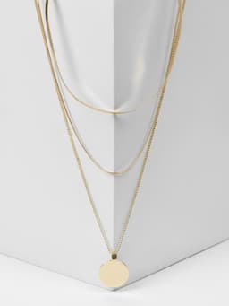 Кулон на цепочке «Цепь», классический диск, цвет золото, 50 см