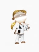 Брошь «Доктор», девочка, цветная в золоте