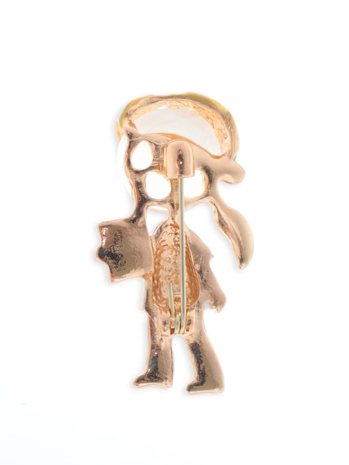 Брошь «Доктор», девочка, цветная в золоте