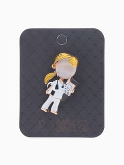 Брошь «Доктор», девочка, цветная в золоте