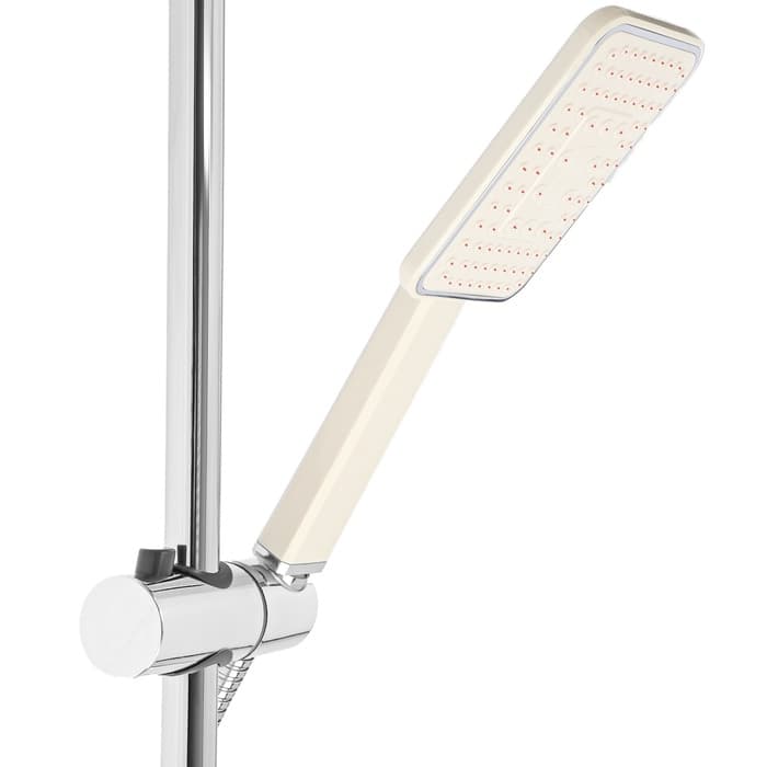 Душевая система ZEIN Z1002, тропическая и ручная лейка, шланги, стойка, мыльница, хром