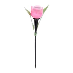 Садовый светильник «Тюльпан розовый», уличный, на солнечной батарее, 5×29×5 см, 1 LED, свечение белое