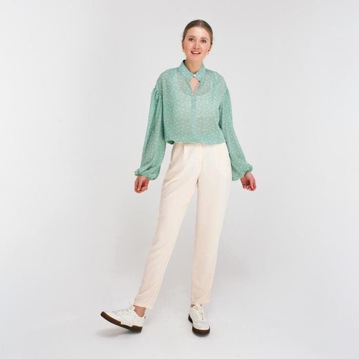 Брюки женские MINAKU: Green trend, молочные, размер 42