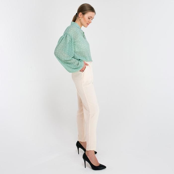 Брюки женские MINAKU: Green trend, молочные, размер 46