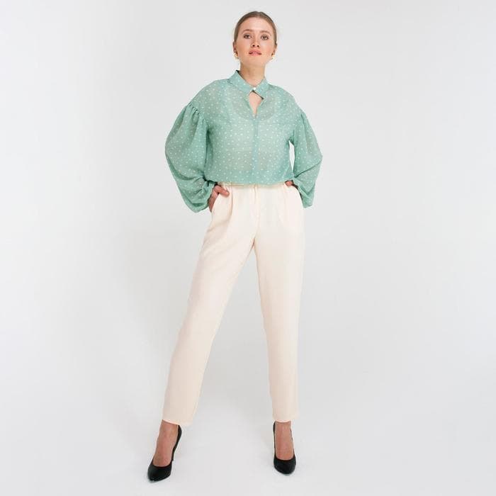 Брюки женские MINAKU: Green trend, молочные, размер 48