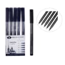 Набор ручек капиллярных ЗХК «Сонет», разные типы, 5 штук (0.1/.03./0.5/0.8/кисть), чёрный