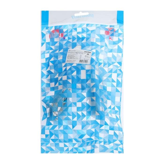 Удлинитель Smartbuy, 3 розетки, 5 м, 6 А, 1300 Вт, ШВВП 2×0.75 мм², без заземления, белый