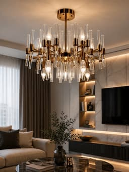 Люстра BayerLux 1171/10, Е14, 40 Вт, золотистая, 60×60×40 см