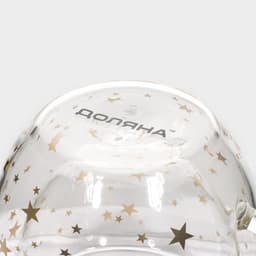 Кружка с двойными стенками Доляна «Дуо. Звёзды», 160 мл, 12.5×9×7.5 см, стекло, прозрачная