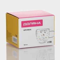 Кружка с двойными стенками Доляна «Дуо. Звёзды», 160 мл, 12.5×9×7.5 см, стекло, прозрачная