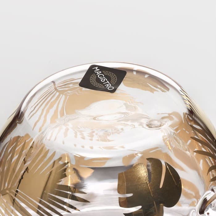 Кружка с двойными стенками Magistro «Дуо. Тропики», 160 мл, 12.5×9×7.5 см, стекло, прозрачная