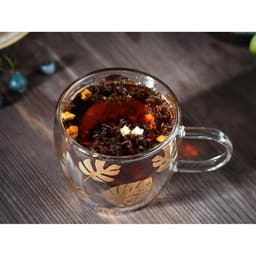 Кружка с двойными стенками Magistro «Дуо. Тропики», 160 мл, 12.5×9×7.5 см, стекло, прозрачная