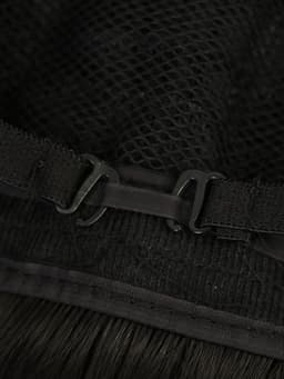 Парик искусственный, с чёлкой, имитация кожи, 30 см, 160 г, чёрный(#SHT3)