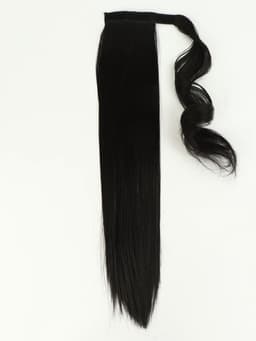 Хвост накладной, прямой волос, на резинке, 60 см, 100 г, цвет чёрный(#SHT3)
