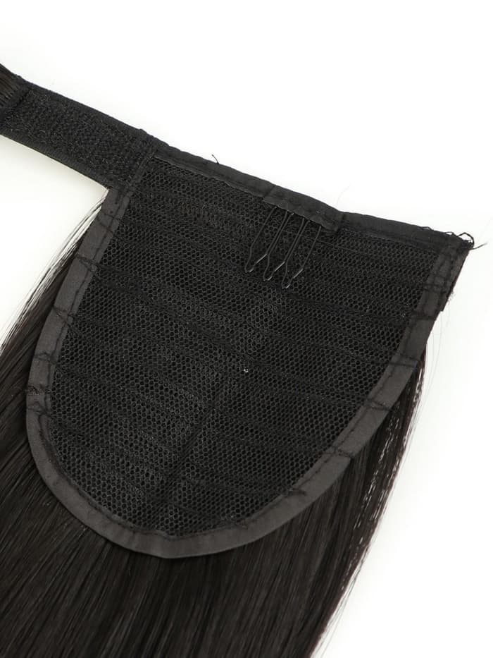 Хвост накладной, прямой волос, на резинке, 60 см, 100 г, цвет чёрный(#SHT3)