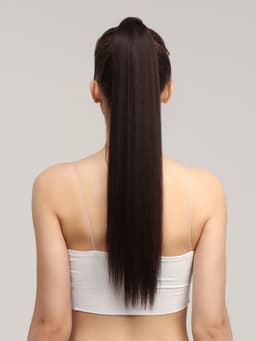 Хвост накладной, прямой волос, на резинке, 60 см, 100 г, цвет каштановый(#SHT6А)