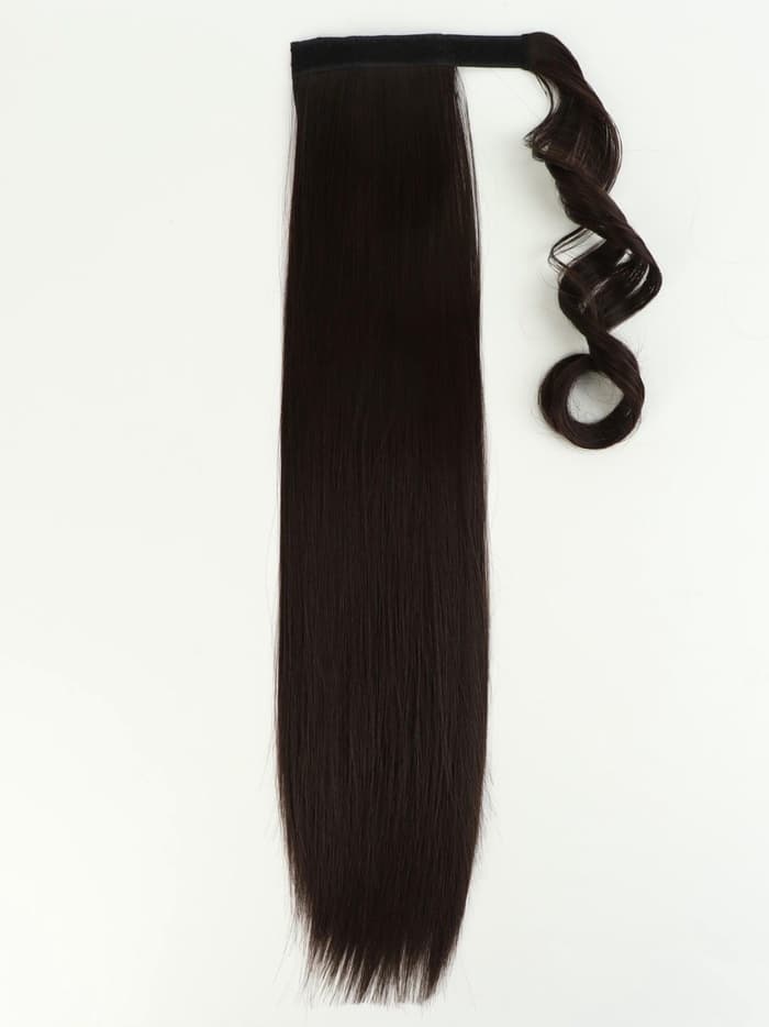Хвост накладной, прямой волос, на резинке, 60 см, 100 г, цвет каштановый(#SHT6А)