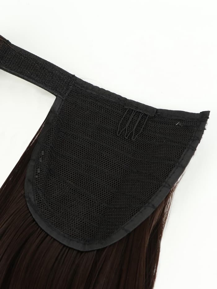 Хвост накладной, прямой волос, на резинке, 60 см, 100 г, цвет каштановый(#SHT6А)