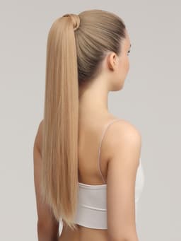 Хвост накладной, прямой волос, на резинке, 60 см, 100 г, цвет блонд (#SHT24)