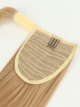 Хвост накладной, прямой волос, на резинке, 60 см, 100 г, цвет блонд (#SHT24)