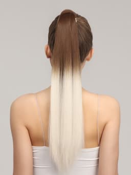 Хвост накладной, прямой волос, на резинке, 60 см, 100 г, цвет омбре русый, молочный